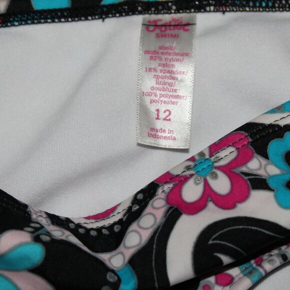 Multi Color 2 Pcs Justice Tankini Swimsuit Size 12 - Picture 4 of 11